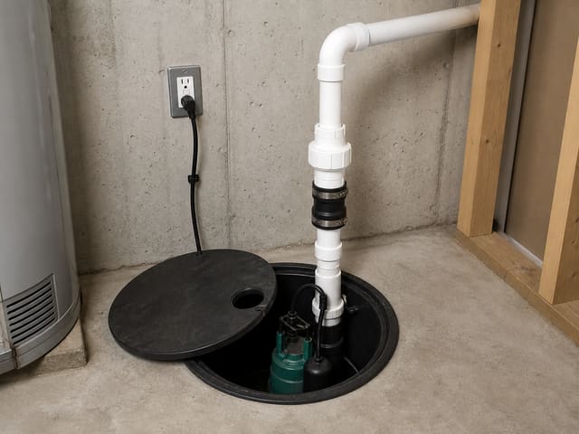 Sump pump basin installation for basement waterproofing
