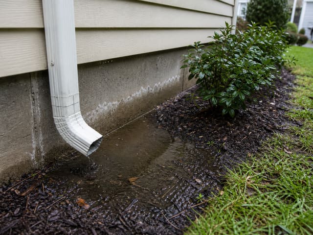 Water pooling against foundation wall